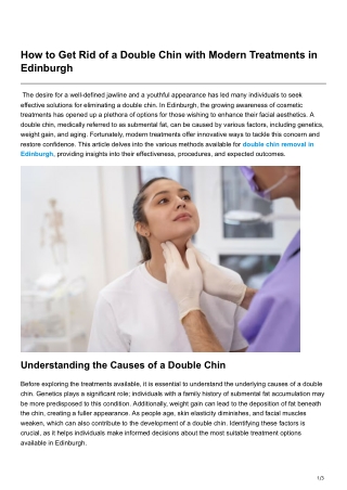 How to Get Rid of a Double Chin with Modern Treatments in Edinburgh