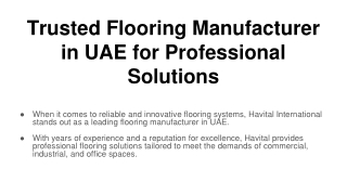 Trusted Flooring Manufacturer in UAE for Professional Solutions