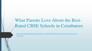 What Parents Love About the Best-Rated CBSE Schools in Coimbatore