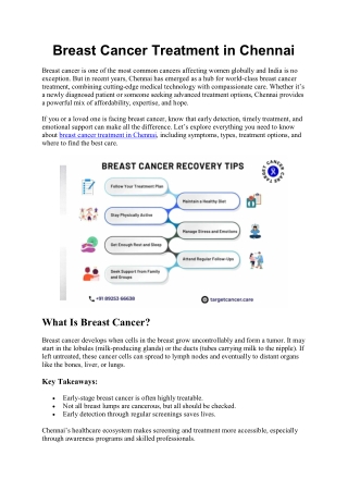 Breast Cancer Treatment in Chennai