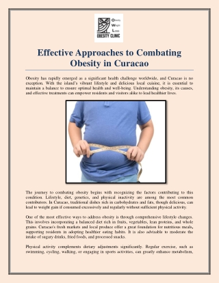 Effective Approaches to Combating Obesity in Curacao