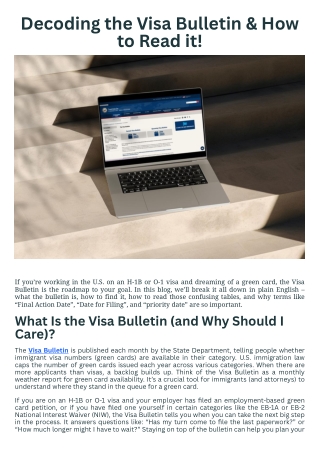 decoding the visa bulletin how to read it