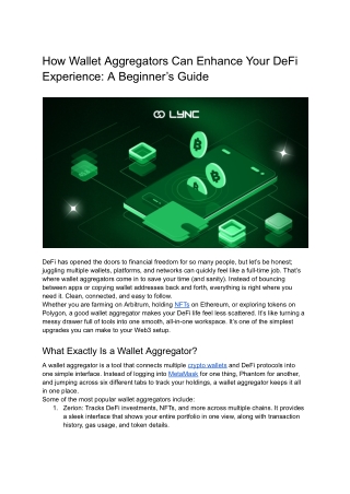 Enhancing Your DeFi Journey with Wallet Aggregators: What Beginners Should Know