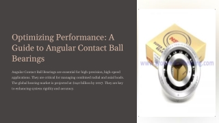 optimizing performance a guide to angular contact