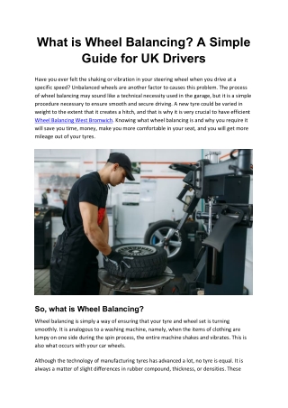 what is wheel balancing a simple guide