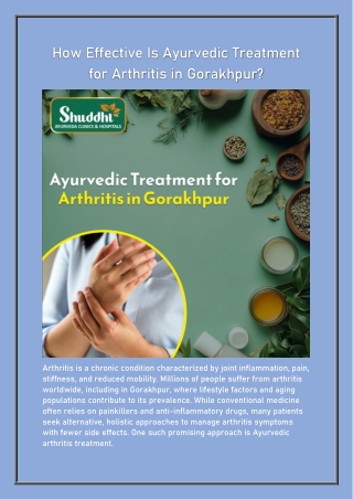 How Effective Is Ayurvedic Treatment for Arthritis in Gorakhpur?