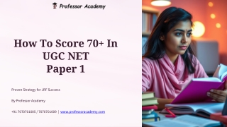 How To Score 70  In  UGC NET  Paper 1