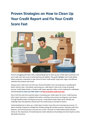 Proven Strategies on How to Clean Up Your Credit Report and Fix Your Credit Score Fast