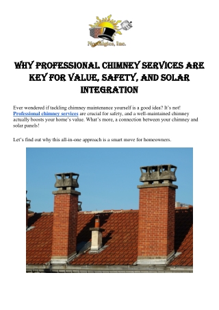 Why Professional Chimney Services Are Key for Value, Safety, and Solar Integration