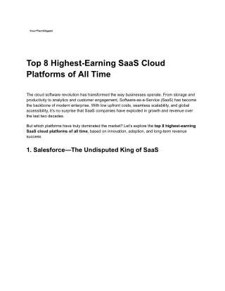 Top 8 Highest-Earning SaaS Cloud Platforms of All Time