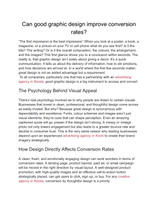Can good graphic design improve conversion rates