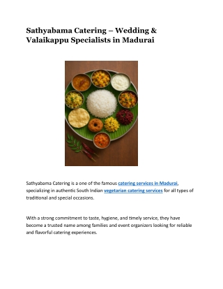 Sathyabama Catering – Wedding & Valaikappu Specialists in Madurai