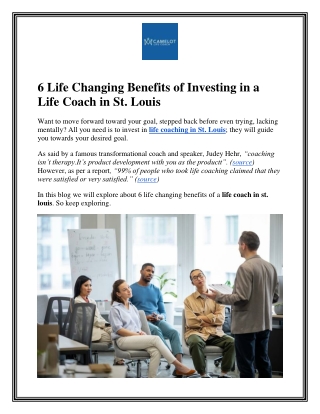 6 Life Changing Benefits of Investing in a Life Coach in St. Louis