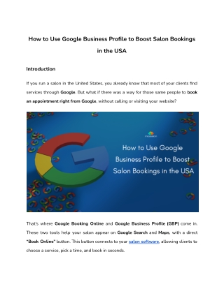 How USA Salons Get More Clients Using Google Book Online