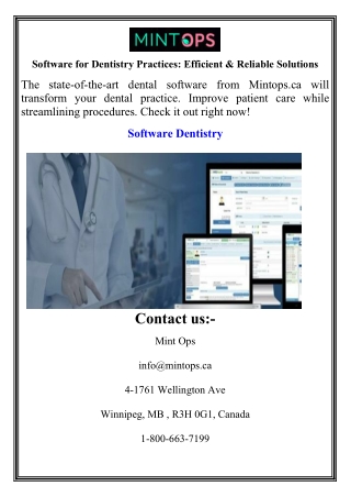 Software for Dentistry Practices Efficient & Reliable Solutions