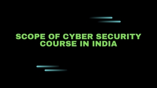 scope of cyber security course in india