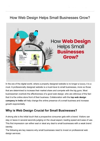 How Web Design Helps Small Businesses Grow?