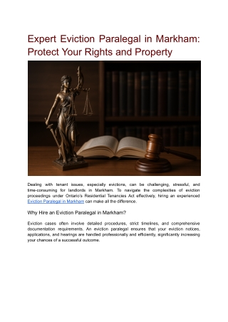 Expert Eviction Paralegal in Markham_ Protect Your Rights and Property