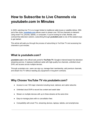 how to subscribe to live channels via youtubetv