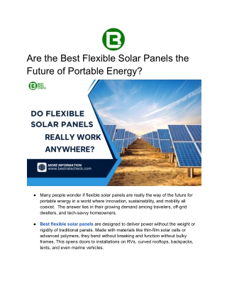 are the best flexible solar panels the future