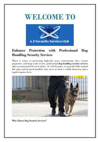 Specialist Guard Dog Security for Hire Across UK