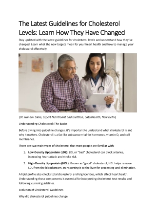 The Latest Guidelines for Cholesterol Levels: Learn How They Have Changed