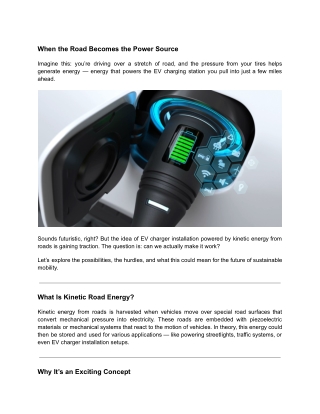 EV Charging Stations Powered by Kinetic Energy from Roads — Is It Feasible_