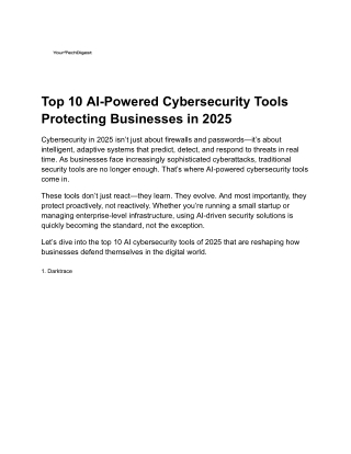 Top 10 AI-Powered Cybersecurity Tools Protecting Businesses in 2025