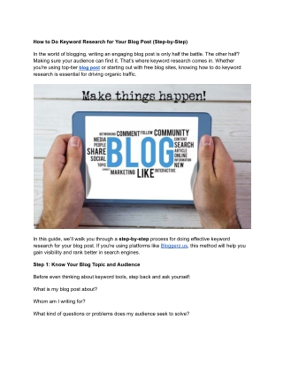 How to Do Keyword Research for Your Blog Post (Step-by-Step)