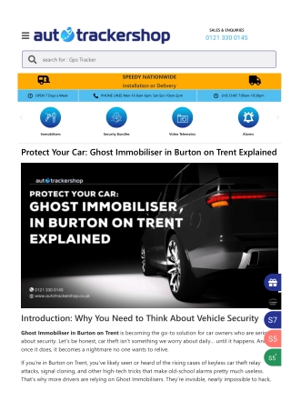Protect Your Car: Ghost Immobiliser in Burton on Trent Explained
