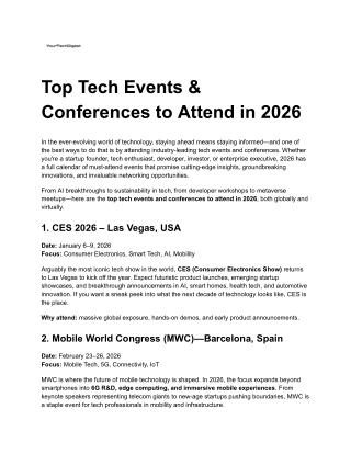 top tech events conferences to attend in 2026