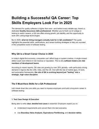 building a successful qa career top skills