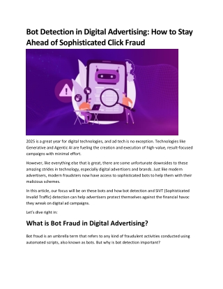 Bot Detection in Digital Advertising How to Stay Ahead of Sophisticated Click Fraud