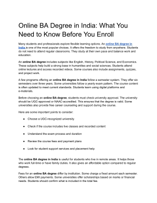 Online BA Degree in India_ What You Need to Know Before You Enroll