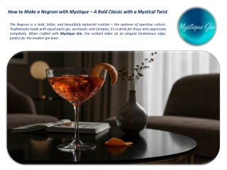 how to make a negroni with mystique a bold