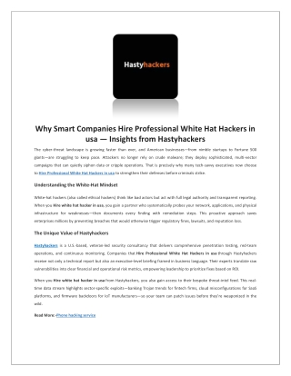 why smart companies hire professional white