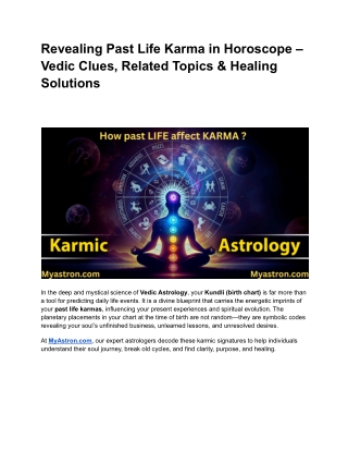 Revealing Past Life Karma in Horoscope –