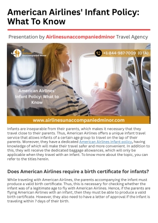 American Airlines' Infant Policy What To Know