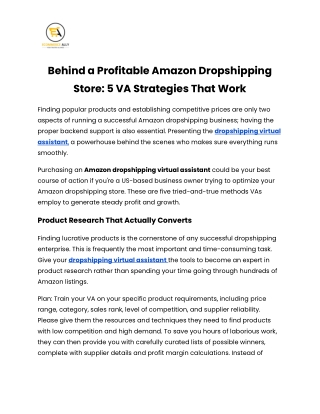 Behind a Profitable Amazon Dropshipping Store_ 5 VA Strategies That Work