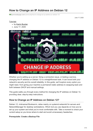 How to Change an IP Address on Debian 12