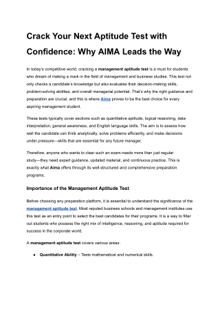 Crack Your Next Aptitude Test with Confidence_ Why AIMA Leads the Way