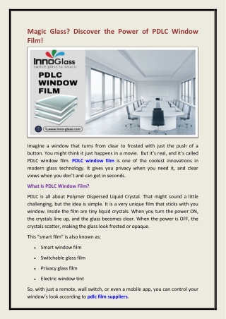 PDLC window film