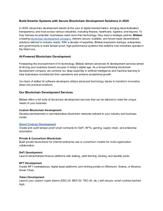 Build Smarter Systems with Secure Blockchain Development Solutions in 2025