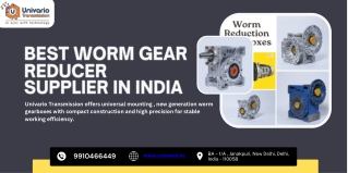 Buy the Best Worm Gear Reducers in India | Univario Transmission