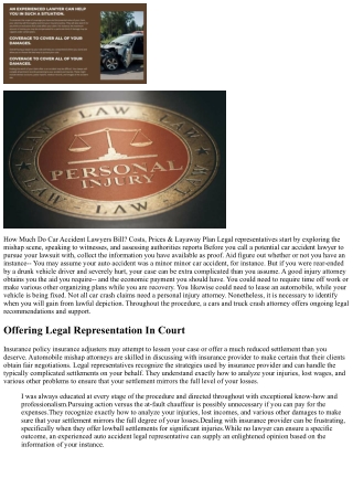 What Does A Vehicle Crash Legal Representative Do? Legal Help Discussed