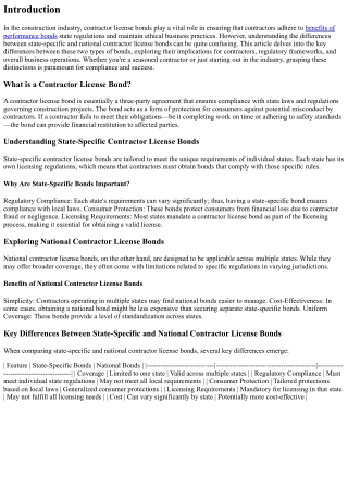 Key Differences Between State-Specific and National Contractor License Bonds