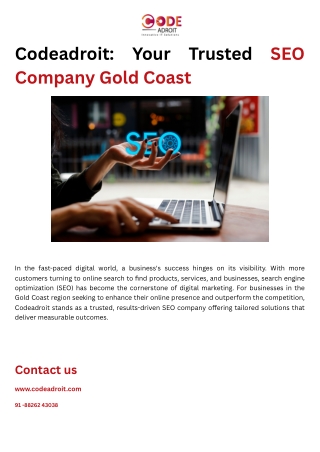 Codeadroit Your Trusted SEO Company in Gold Coast