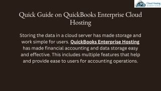 Streamline Your Business with QuickBooks Enterprise Cloud Hosting Solutions