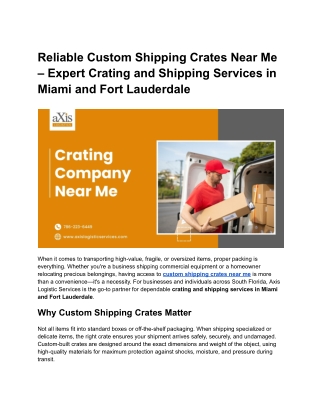 reliable custom shipping crates near me expert