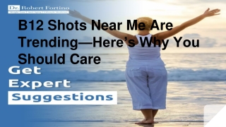 Why Are More People Searching for B12 Shots Near Me?